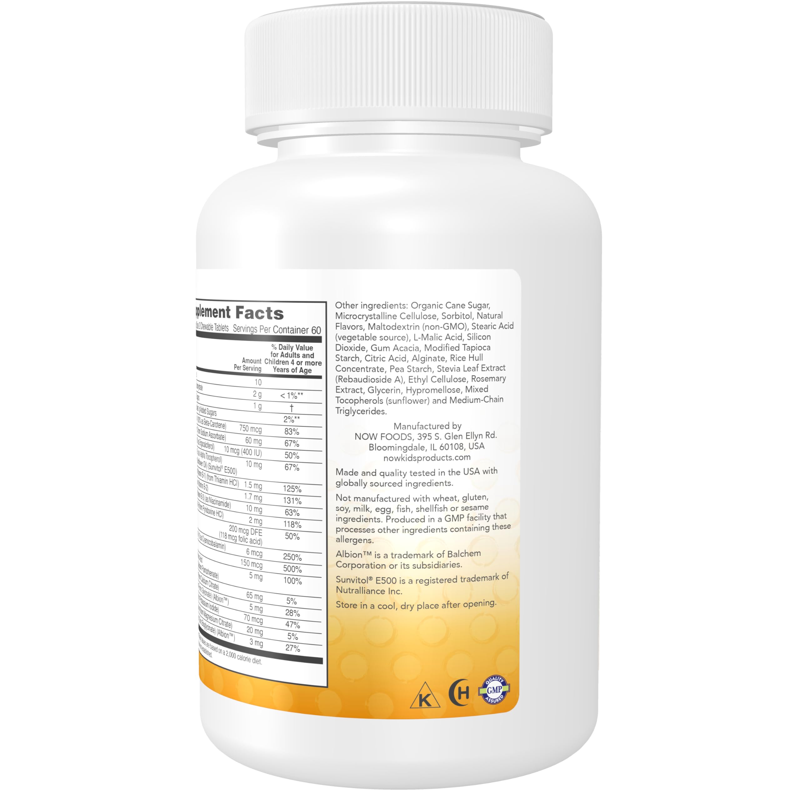 NOW Foods Kid Vits Chewable Multivitamins tablet close-up