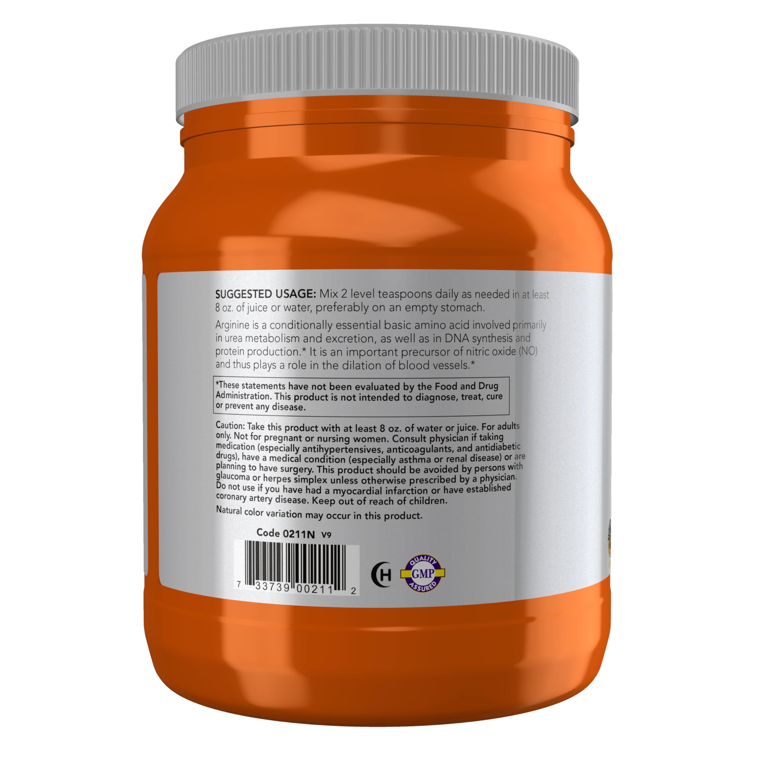 NOW Foods L-Arginine 1143g powder packaging details