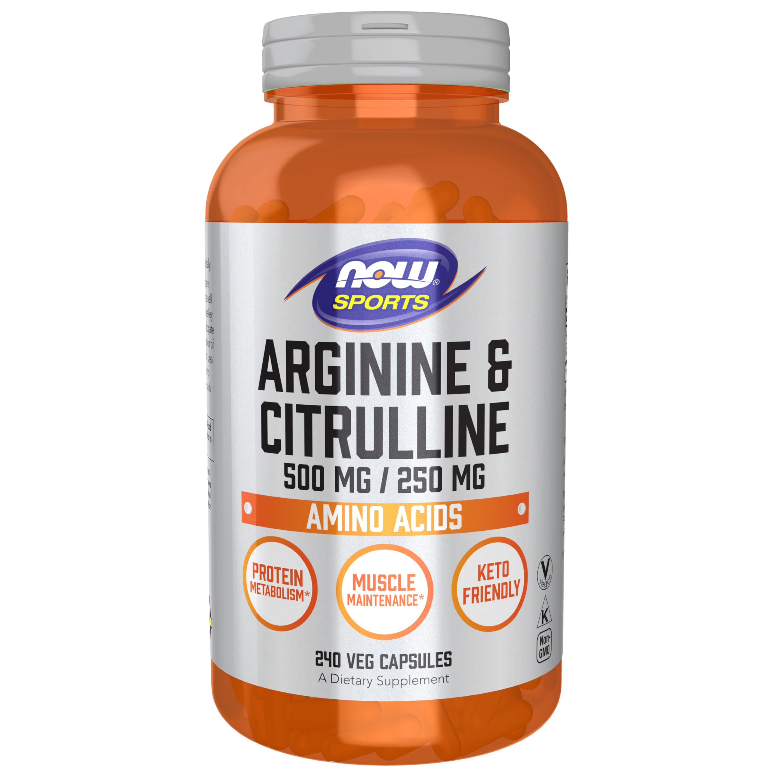 NOW Foods L-Arginine 290g supplement front view