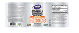 NOW Foods L-Arginine 500mg supplement capsule bottle side view