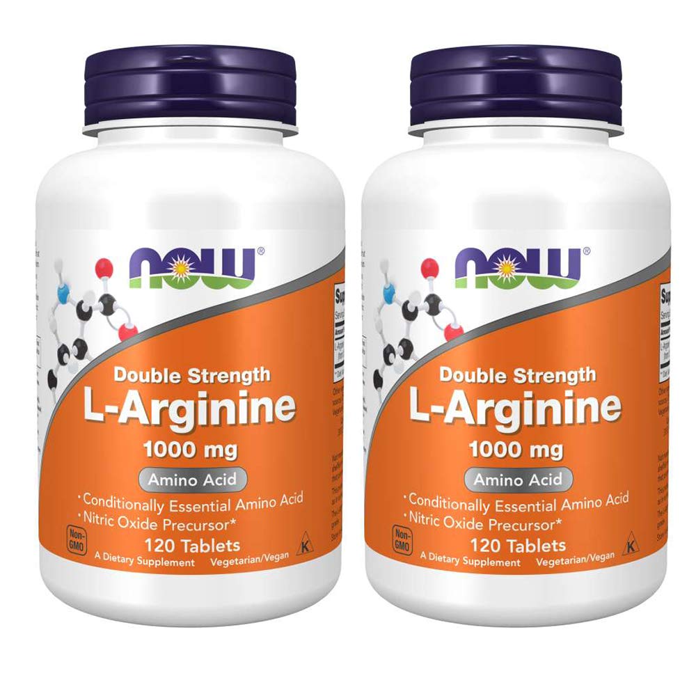 NOW Foods L-Arginine Double Strength 1000mg Tablets front view