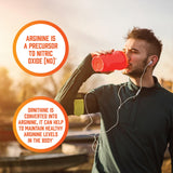 NOW Foods L-Arginine & Ornithine supplement on a wooden table