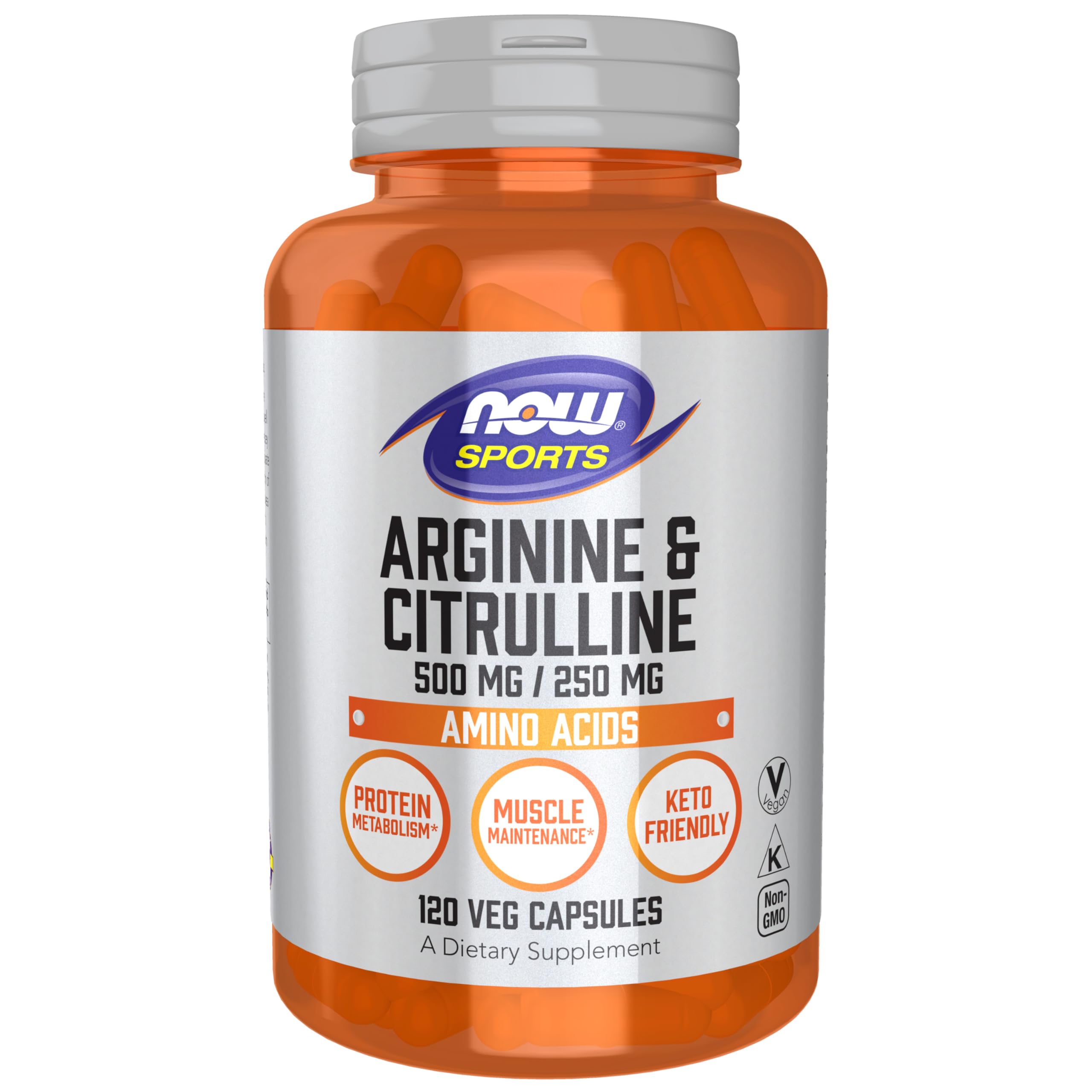 NOW Foods L-Arginine supplement front view with packaging