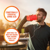 NOW Foods L-Arginine supplement on a kitchen counter