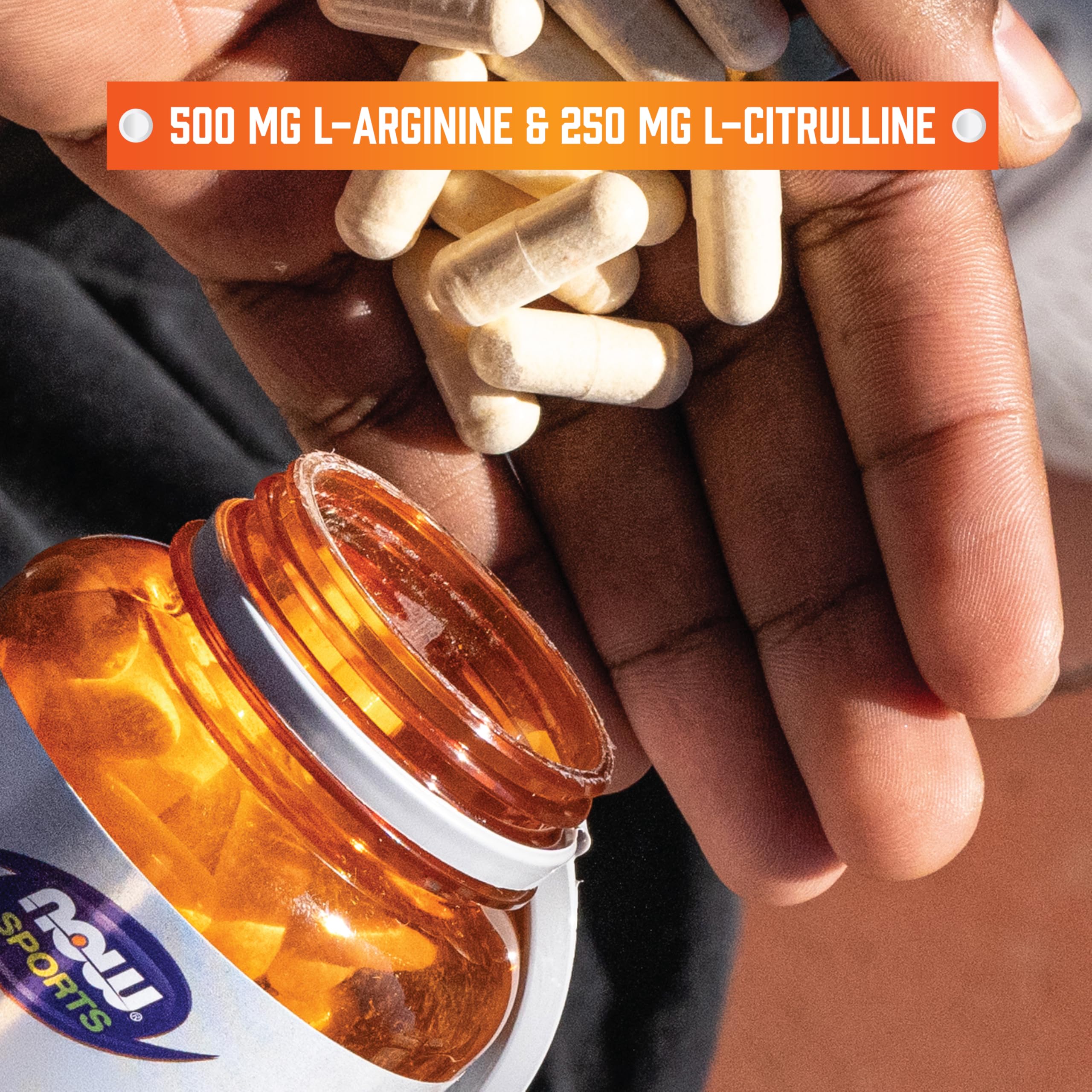 NOW Foods L-Arginine supplement showing ingredients list