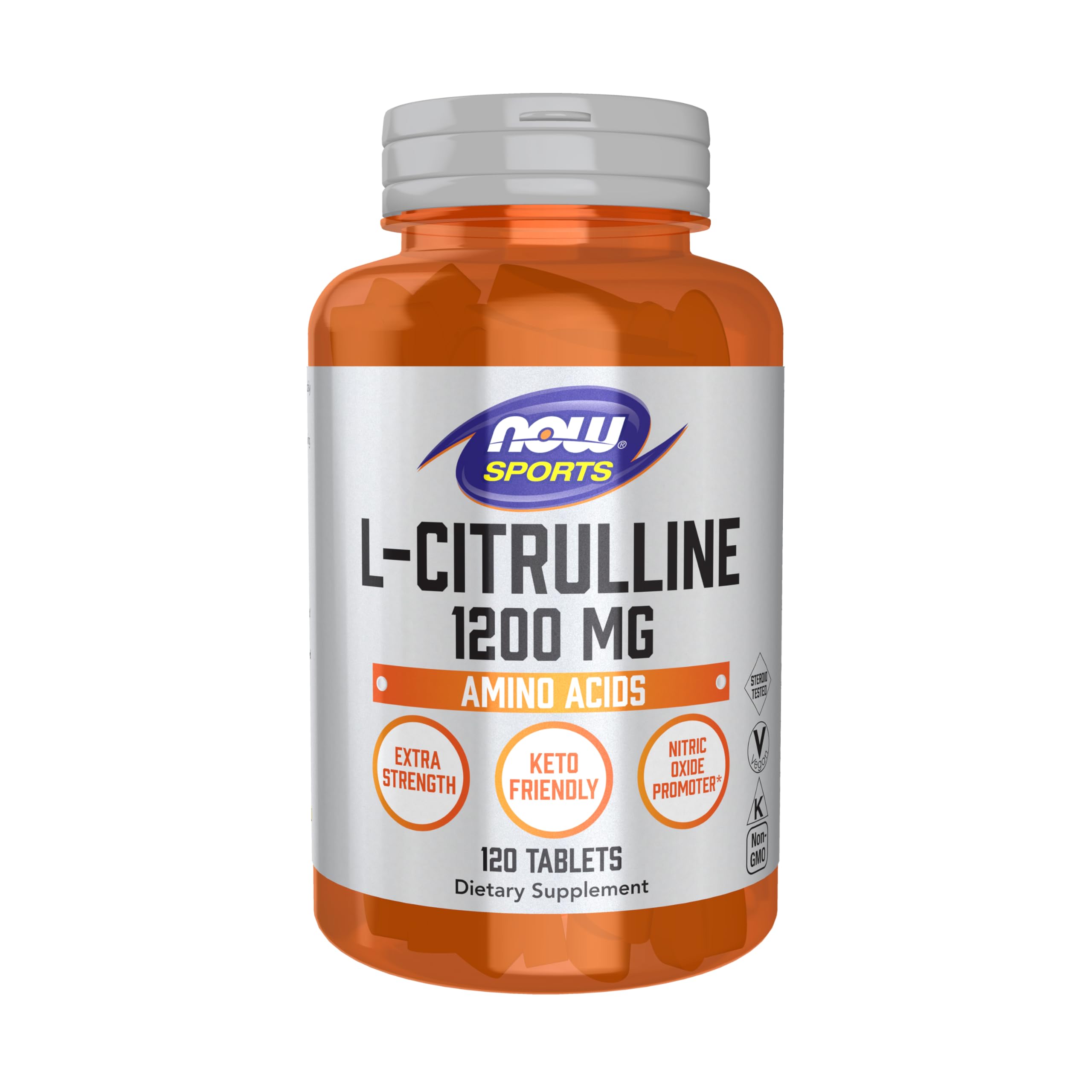 NOW Foods L-Citrulline Extra Strength 1200mg tablets front view