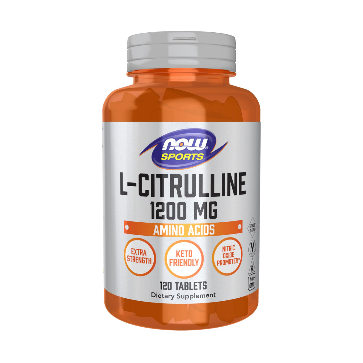 NOW Foods L-Citrulline Extra Strength 1200mg tablets front view