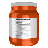 NOW Foods L-Glutamine Powder 1001g back view with nutritional information