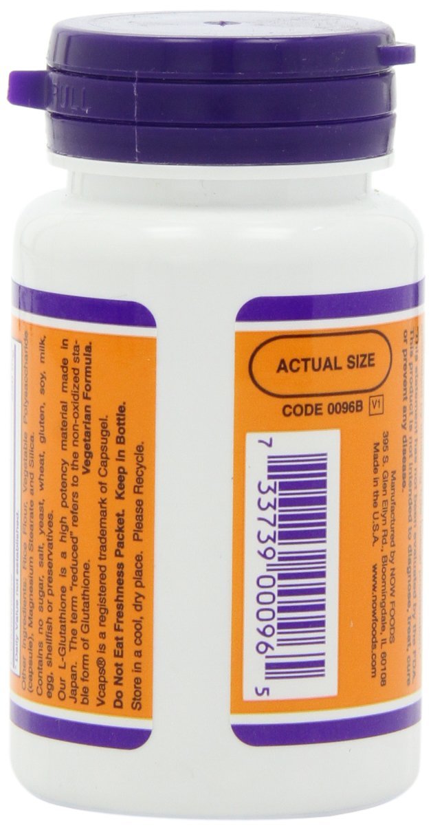NOW Foods L-Glutathione 250mg capsules in packaging