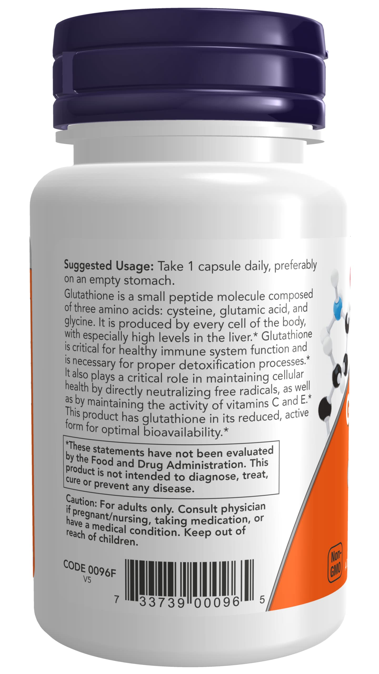 NOW Foods L-Glutathione 250mg supplement facts