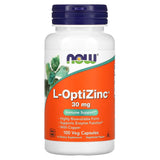 NOW Foods L-OptiZinc Zinc Supplement front view