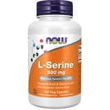 NOW Foods L-Serine 500mg 120 Veg Capsules front view