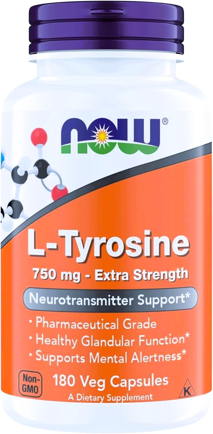 NOW Foods L-Tyrosine 230g front view with label