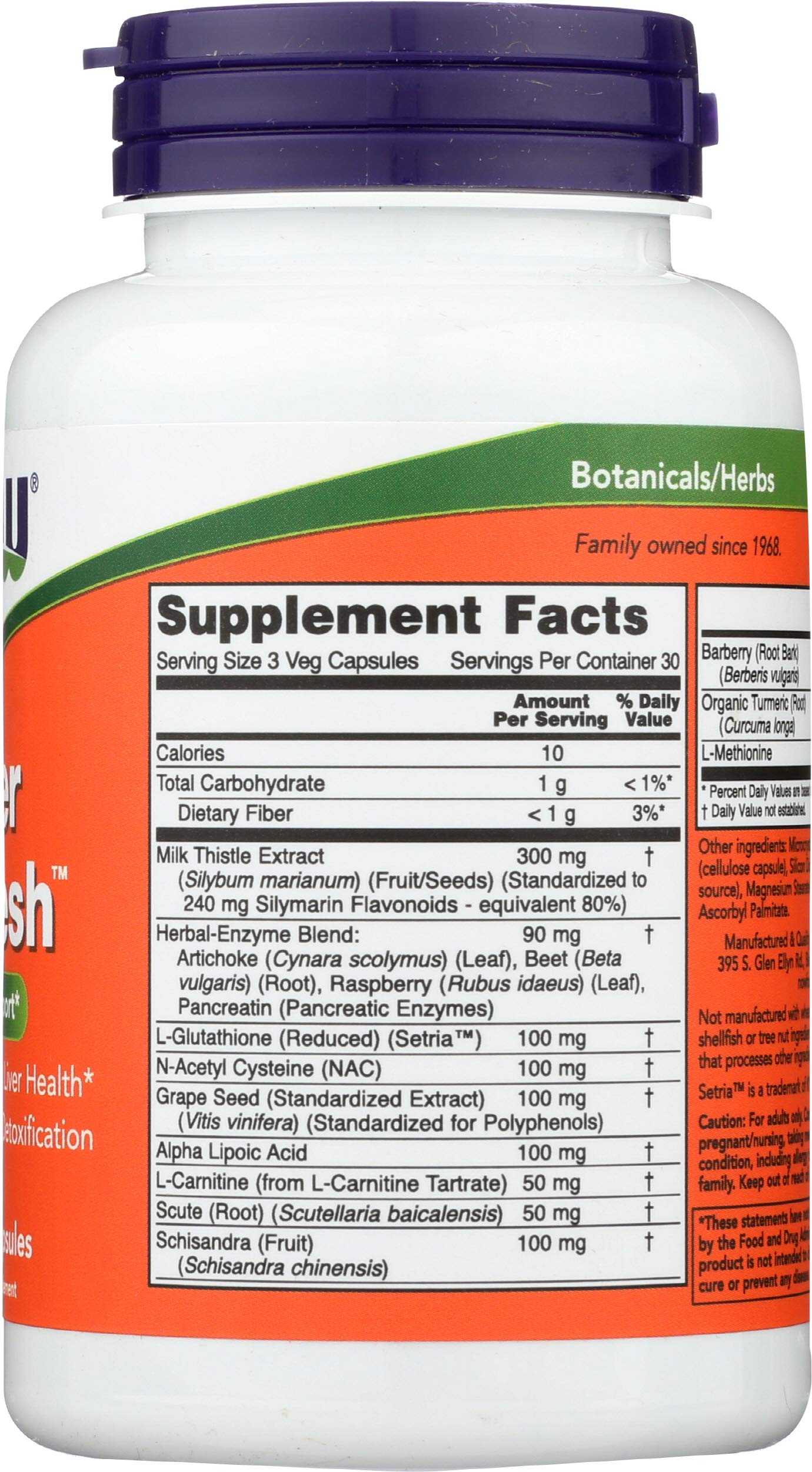NOW Foods Liver Extracts 90 Capsules bottle with cap