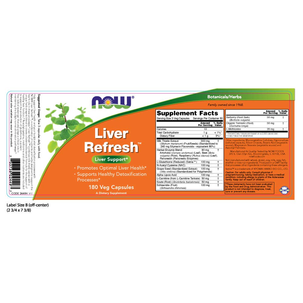 NOW Foods Liver & Regenerator side view with label