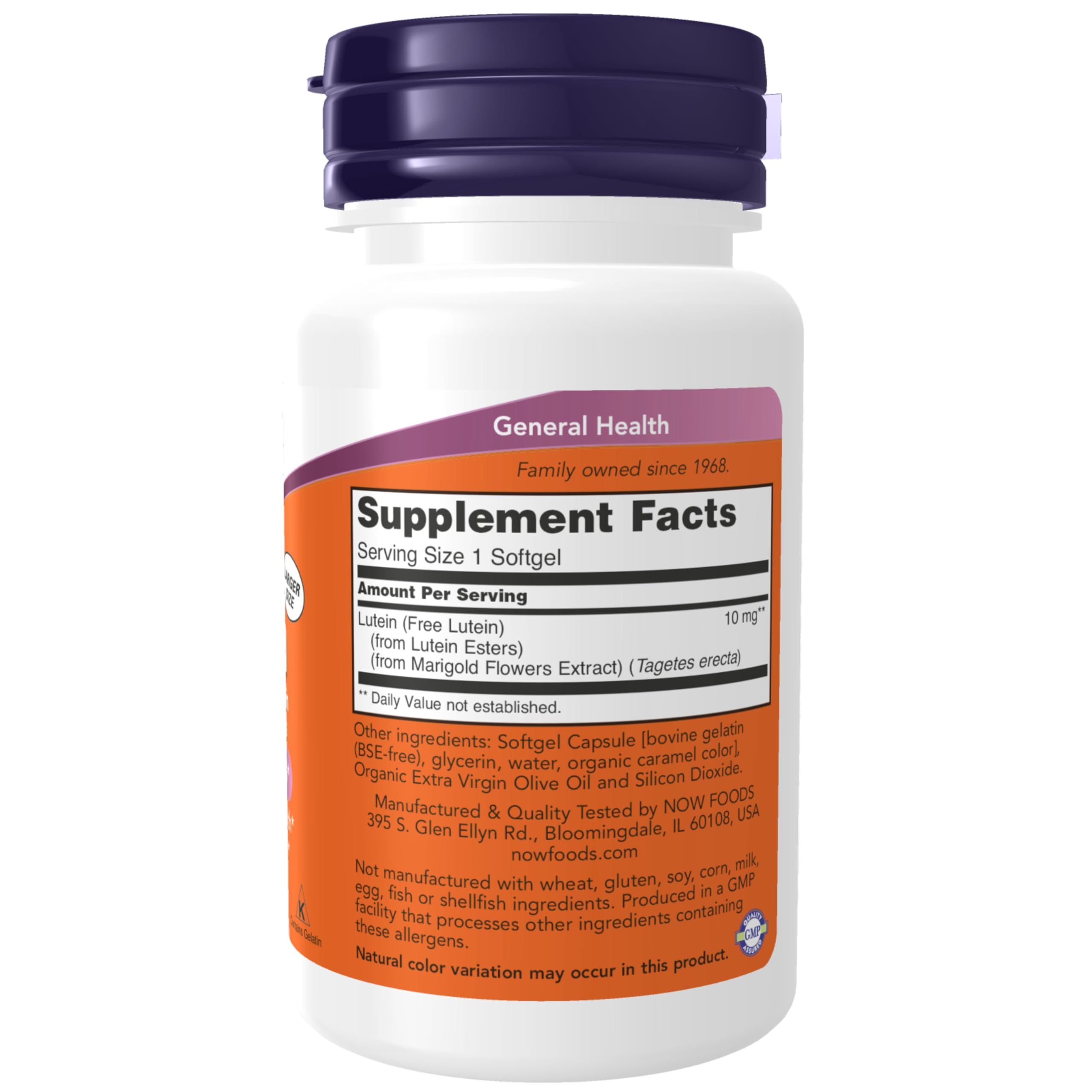 NOW Foods Lutein Esters 120 Softgels packaging