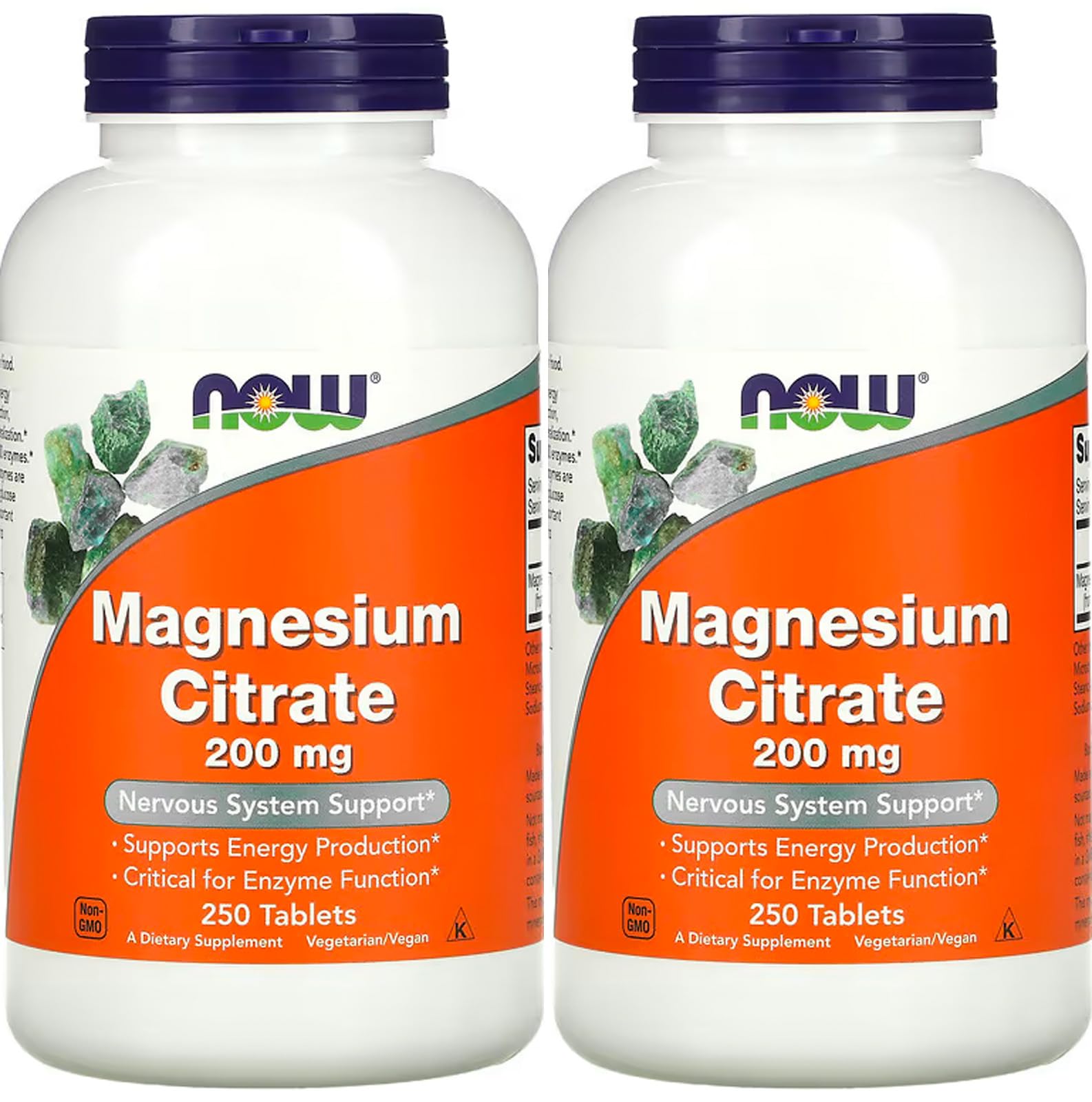 NOW Foods Magnesium Citrate 200 mg 250 Tabs front view