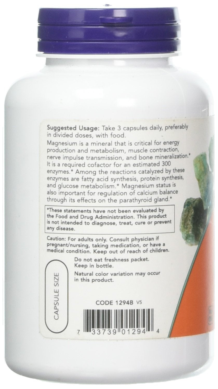 NOW Foods Magnesium Citrate Double Value Pack 240 Vcaps side view