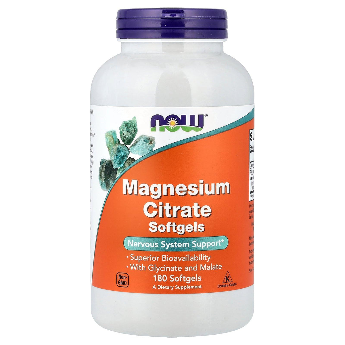 NOW Foods Magnesium Citrate Softgels 431g front view