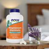 NOW Foods Magnesium Glycinate 240 Tablets close-up of tablets