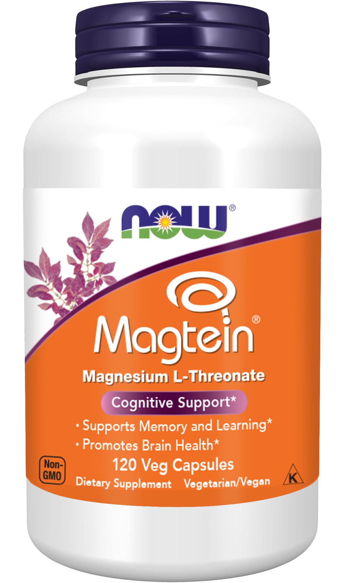NOW Foods Magnesium Magtein 145g capsule bottle front view