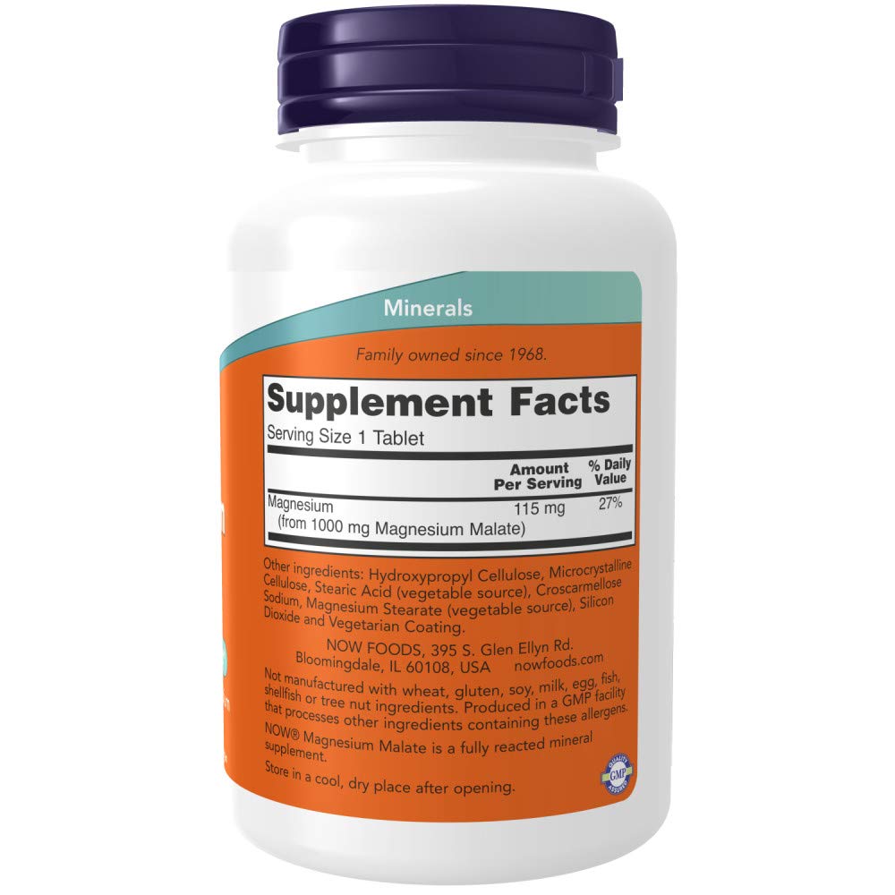NOW Foods Magnesium Malate 649g side view