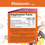 NOW Foods Melatonin 1 mg tablet side view showing dosage