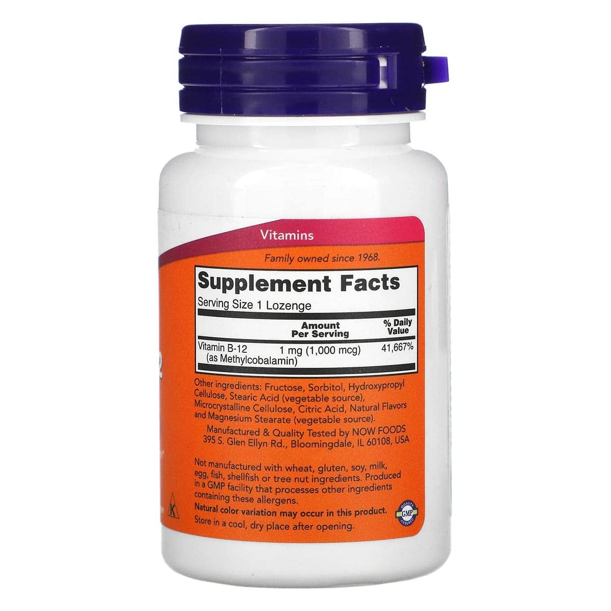 NOW Foods Methyl B-12 1000mcg lozenges packaging
