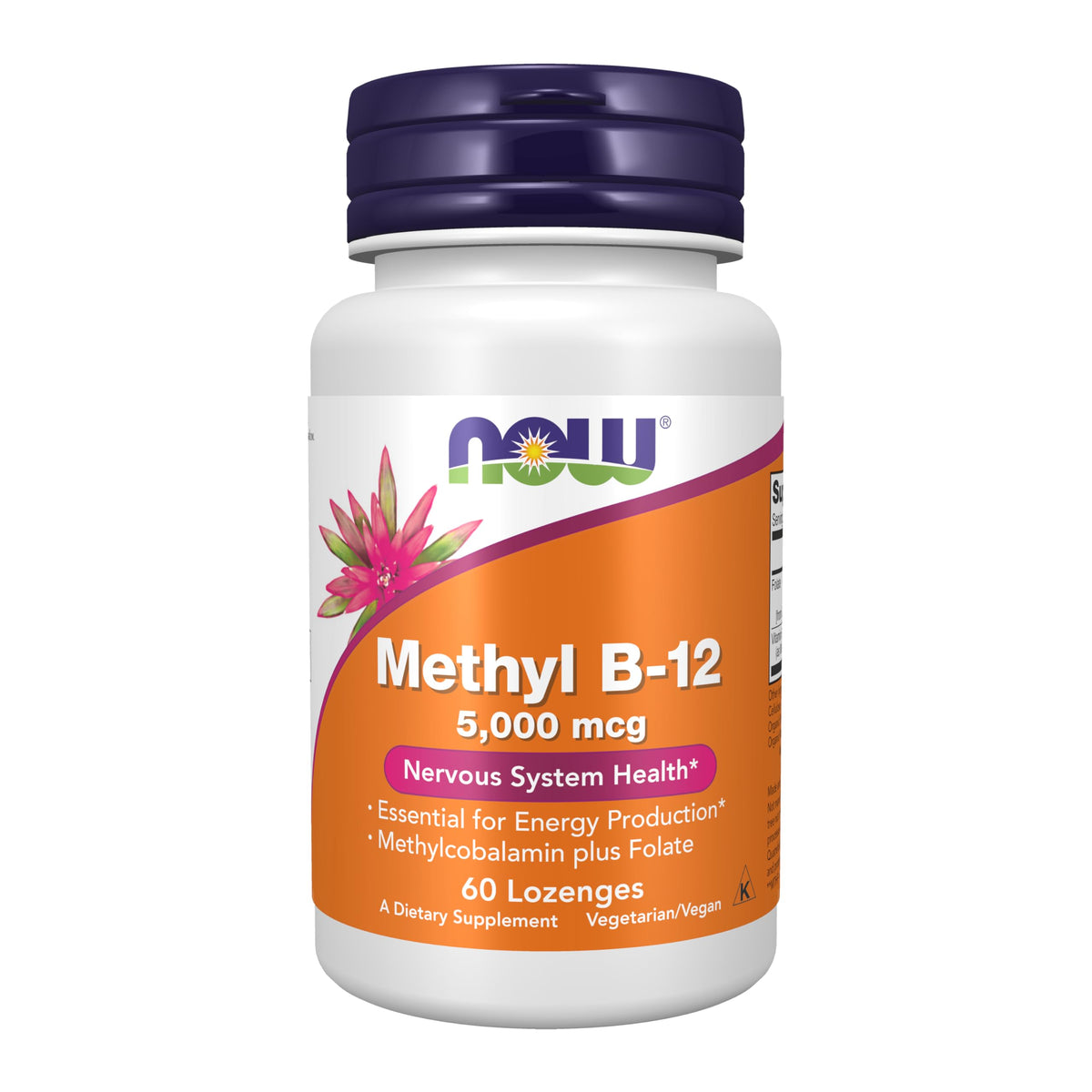 NOW Foods Methyl B-12 5000mcg lozenge bottle front view