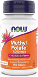 NOW Foods Methylfolate 1,000 mg Tablets front view