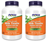 NOW Foods Milk Thistle Double Strength Silymarin 300mg Capsules front view