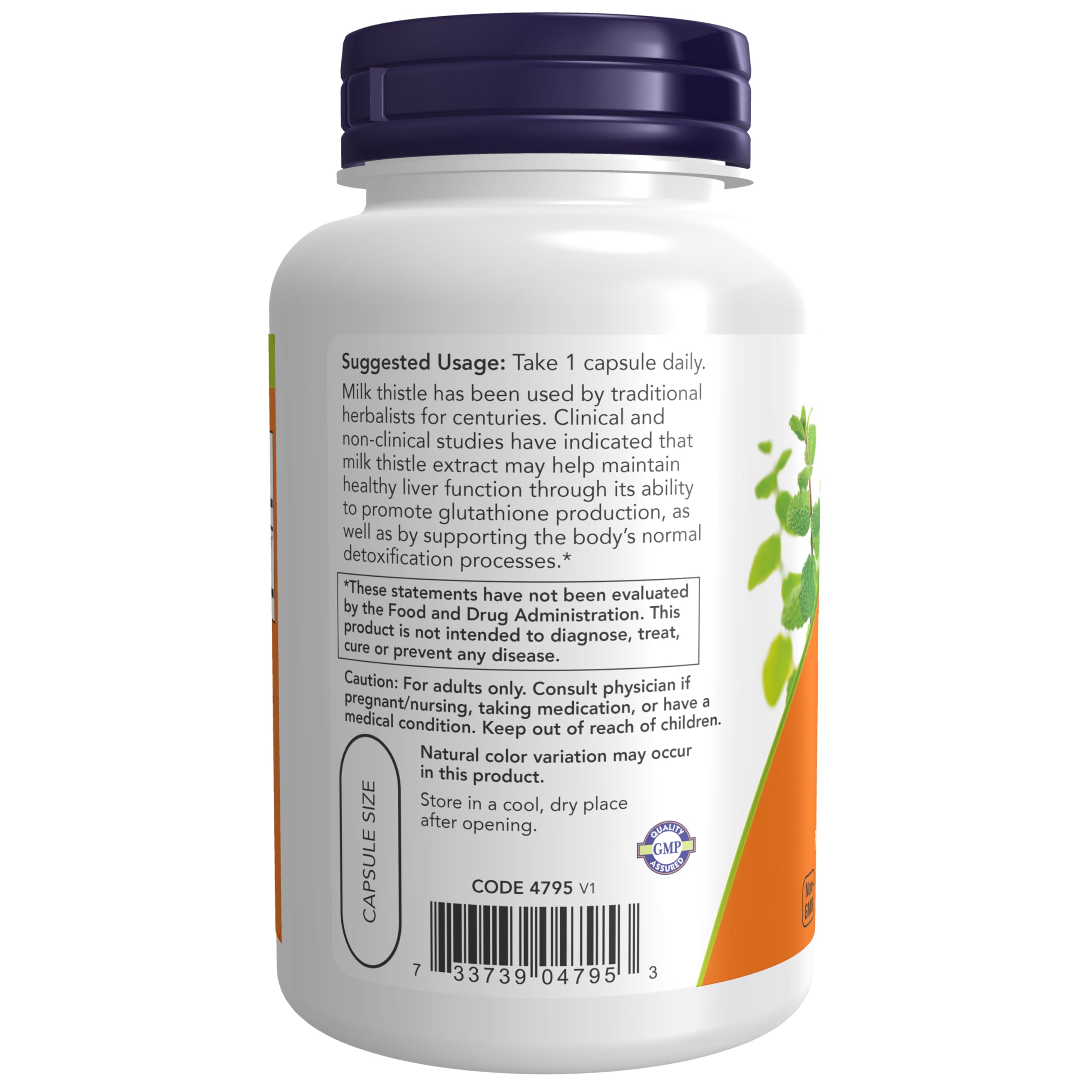 NOW Foods Milk Thistle Extract 750mg capsules packaging