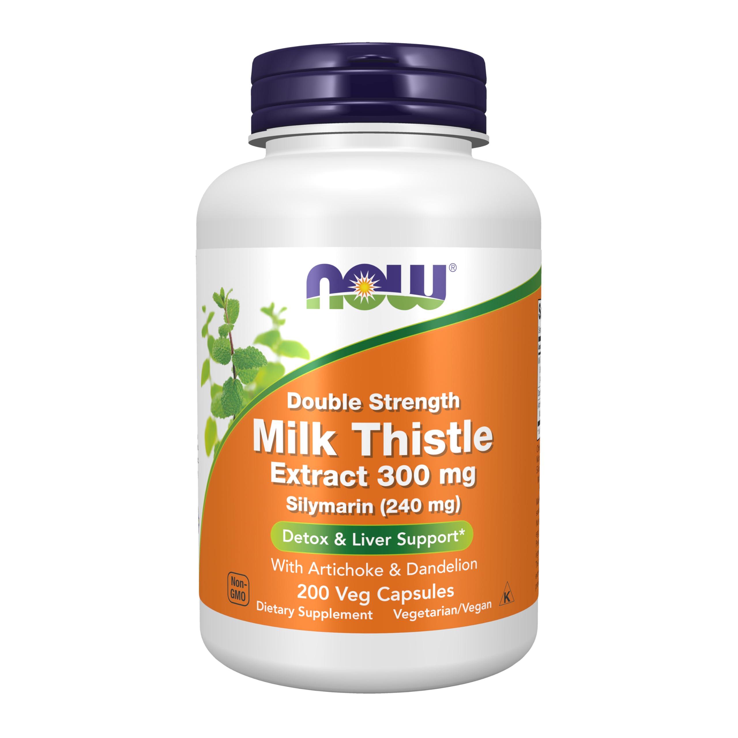 NOW Foods Milk Thistle Extract Double Strength 300mg front view