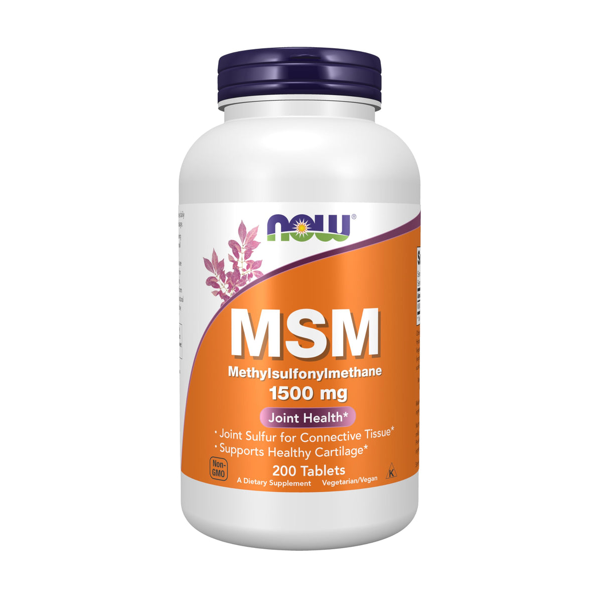 NOW Foods MSM Joint Sulfur Supplement 3000mg front view