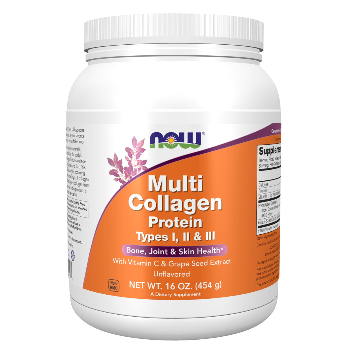NOW Foods Multi Collagen Protein Powder 544g front view