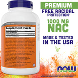 NOW Foods N-Acetyl Cysteine 1,000 mg tablets side view