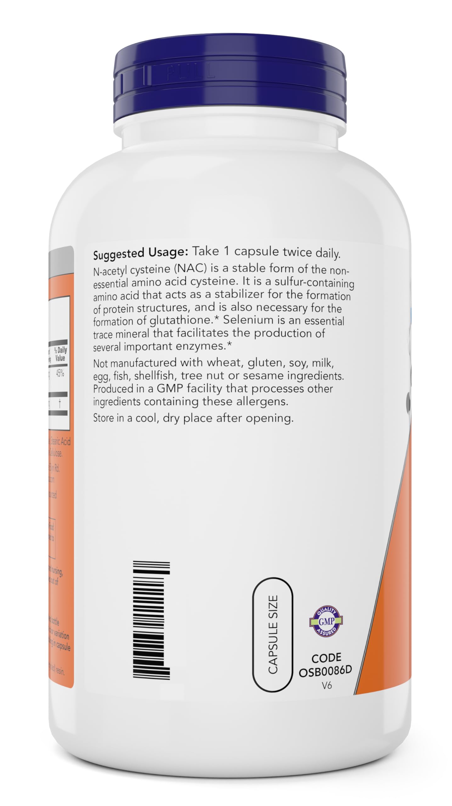 NOW Foods NAC 600 mg 400 Capsules bottle with label