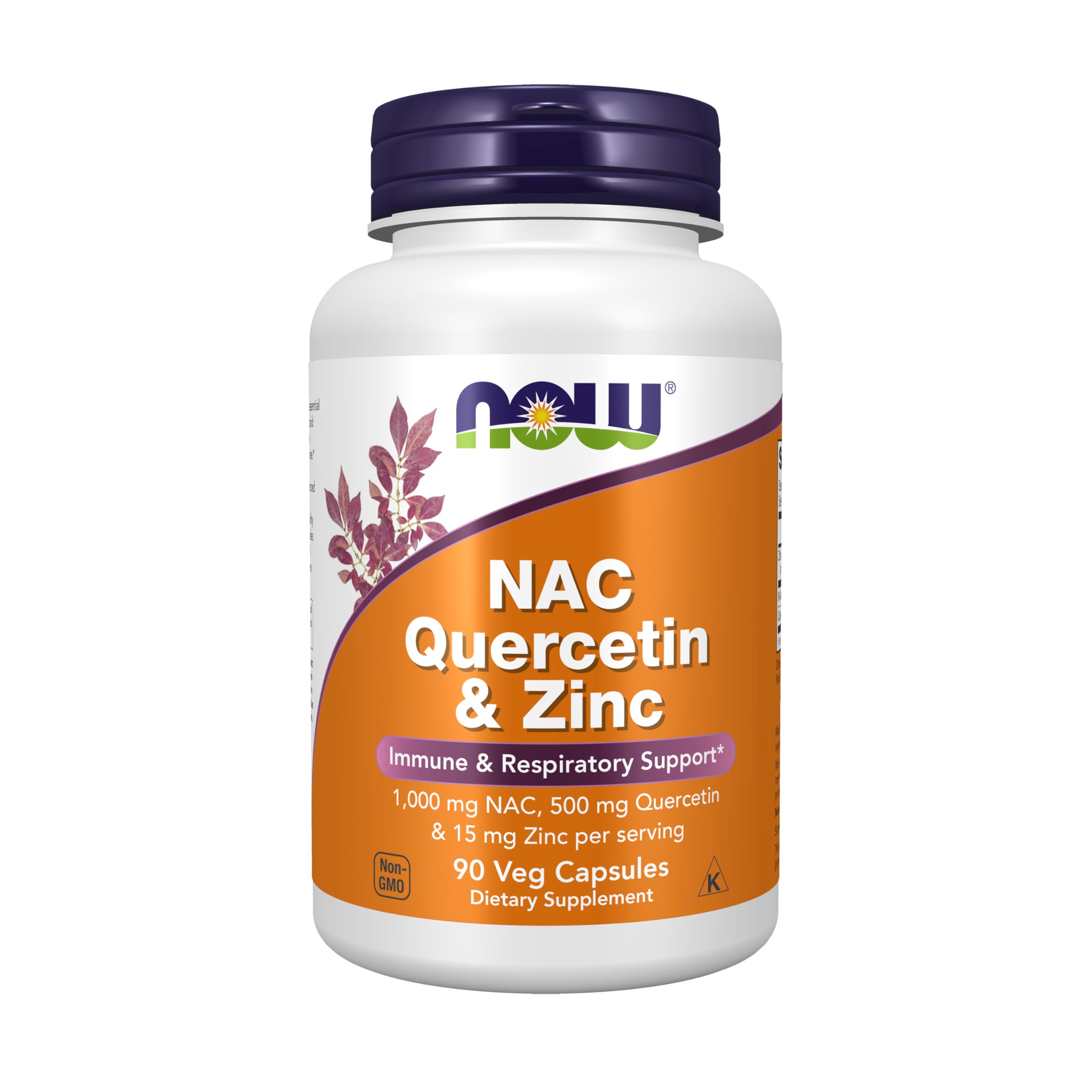 NOW Foods NAC Quercetin Zinc Supplement front view