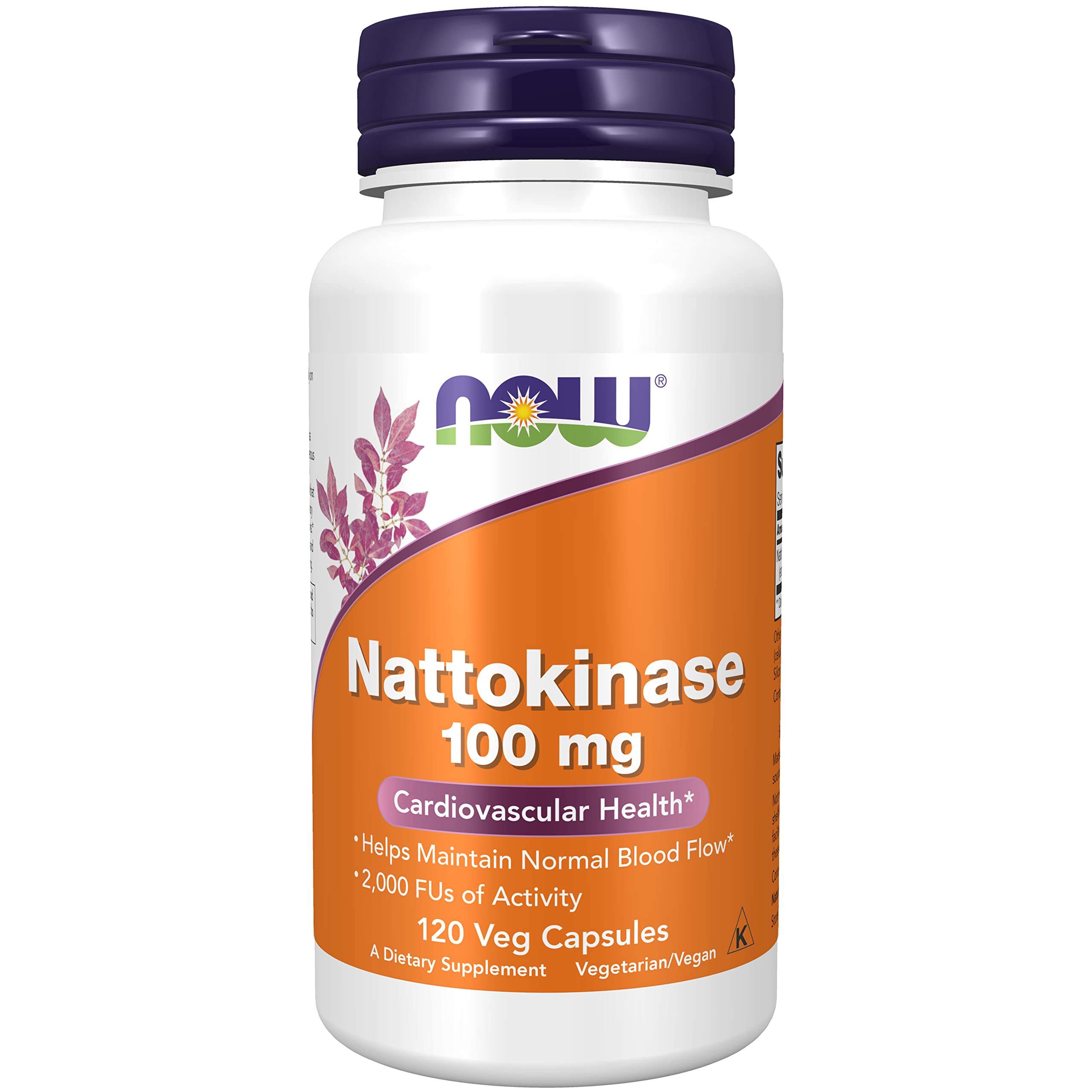 NOW Foods Nattokinase Multi-Enzyme Supplement 120 VegiCaps front view