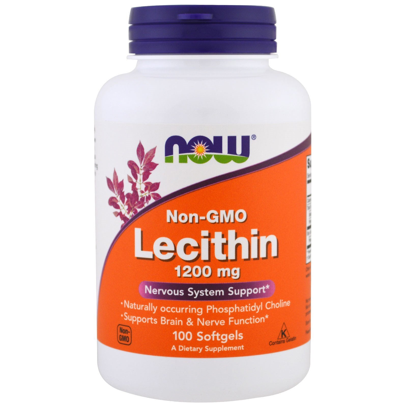NOW Foods Non-GMO Lecithin Softgels 454g front view