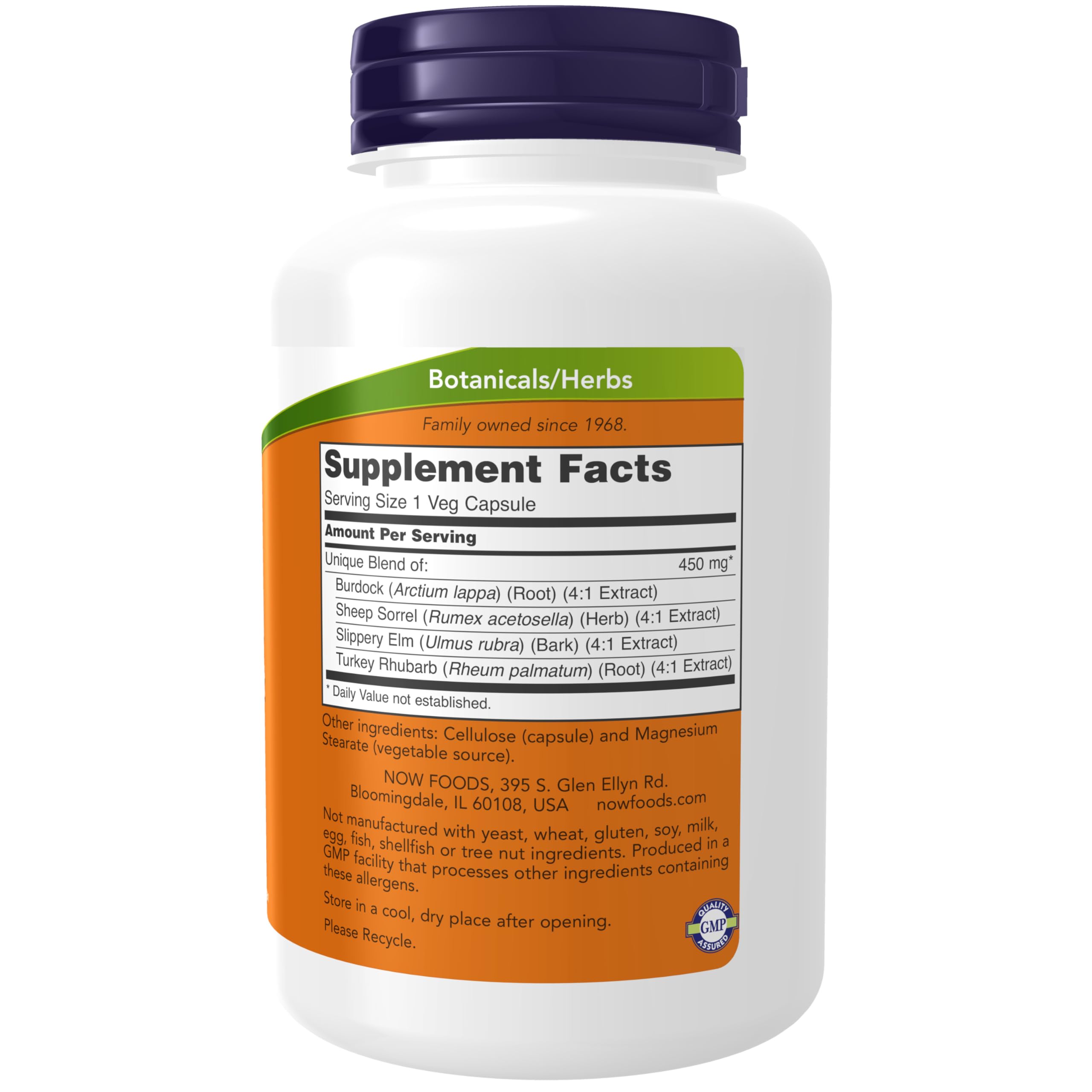 NOW Foods Ojibwa Herbal Extract 140g side view