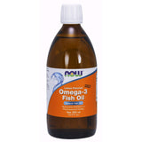 NOW Foods Omega-3 Fish Oil Lemon Flavoured 479g front view