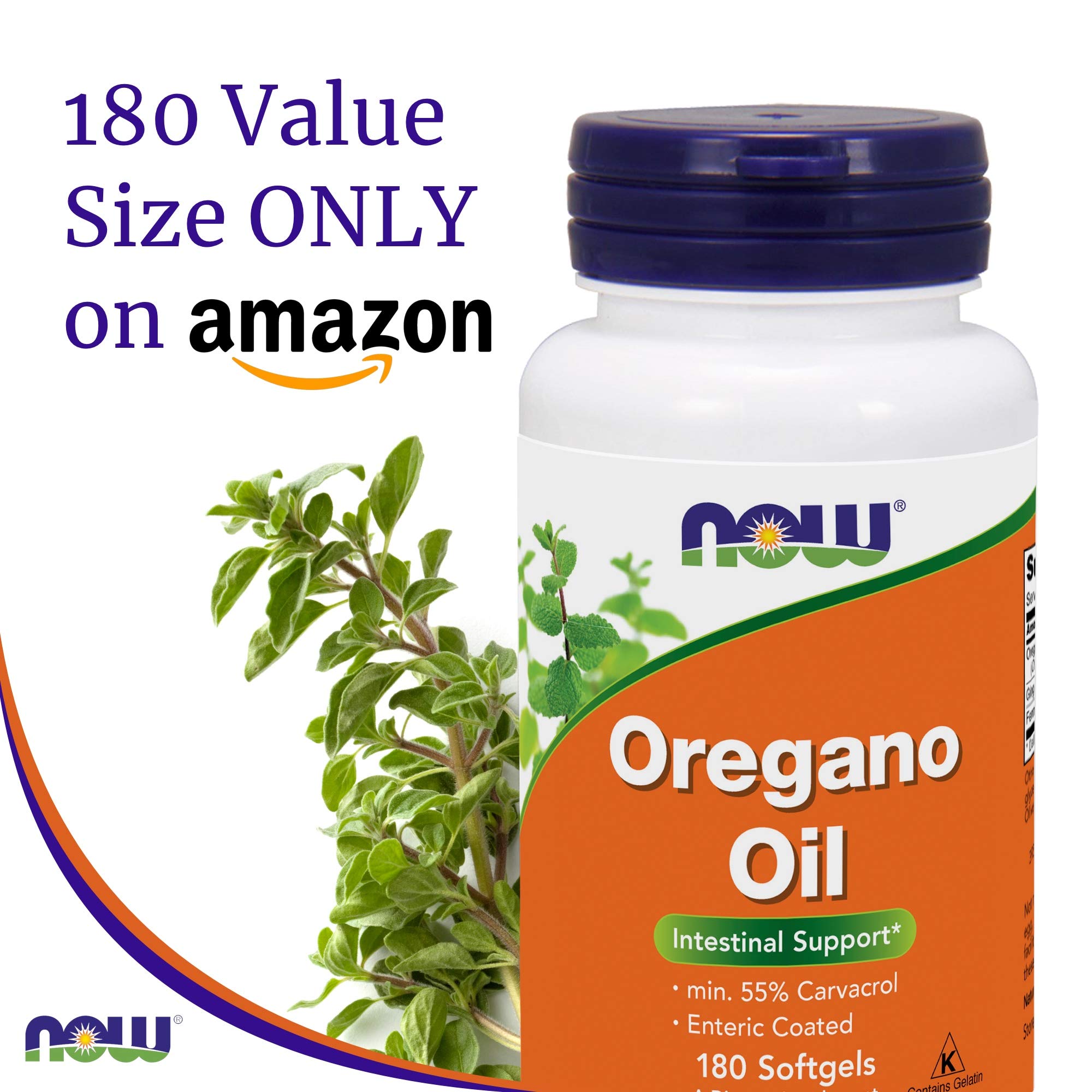 NOW Foods Oregano Oil softgels close-up