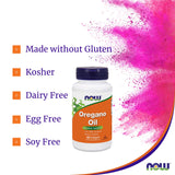 NOW Foods Oregano Oil softgels with measuring spoon