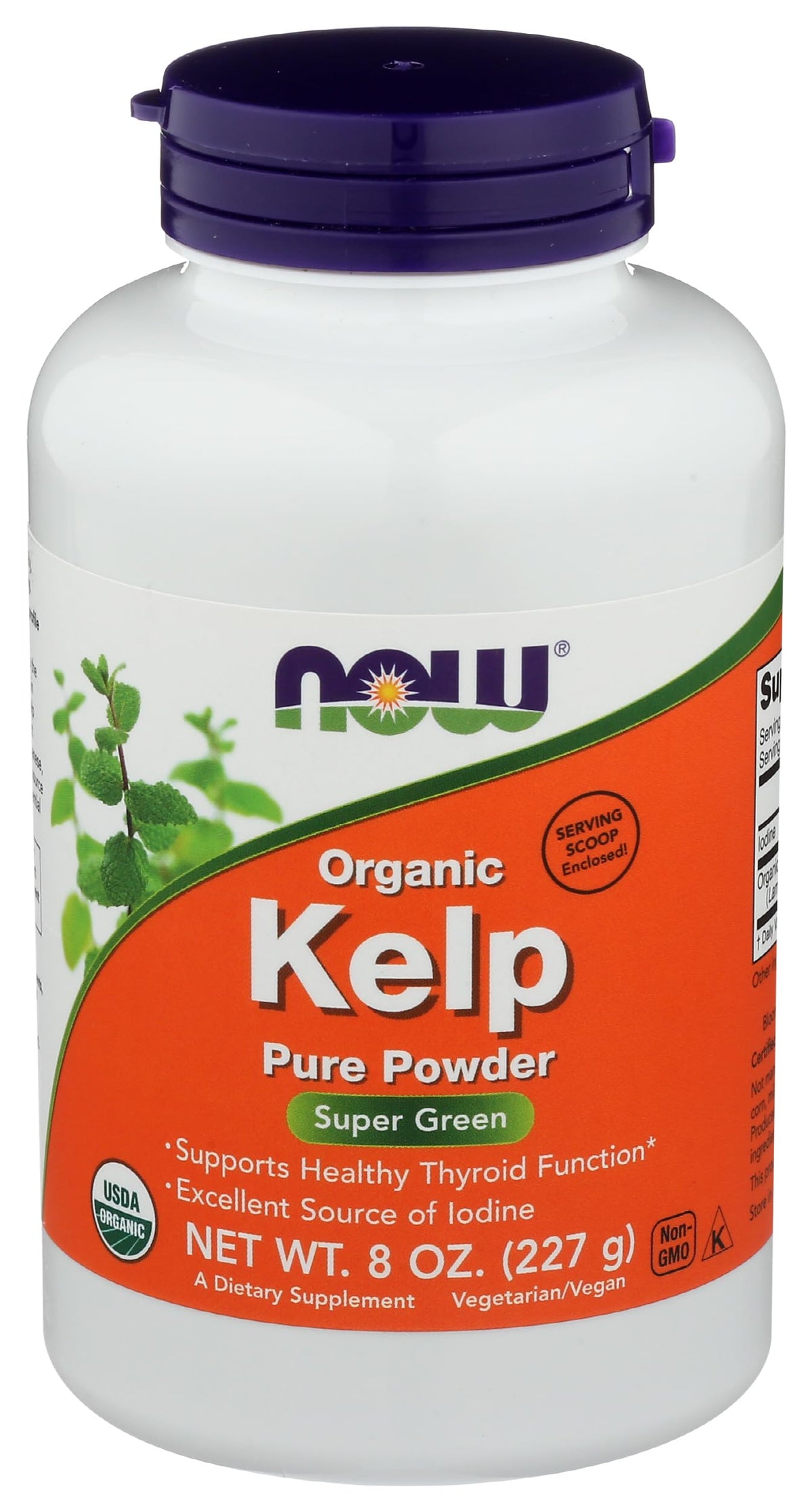 NOW Foods Organic Kelp Powder 200g front view packaging