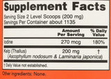 NOW Foods Organic Kelp Powder 200g side view with nutritional information