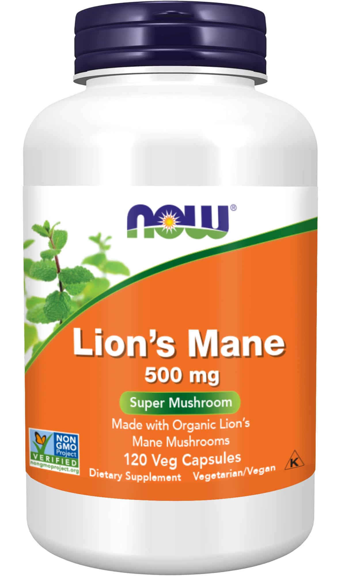 NOW Foods Organic Lion's Mane Mushroom Supplement 109g front view