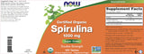 NOW Foods Organic Spirulina 1000mg Tablets in hand for scale