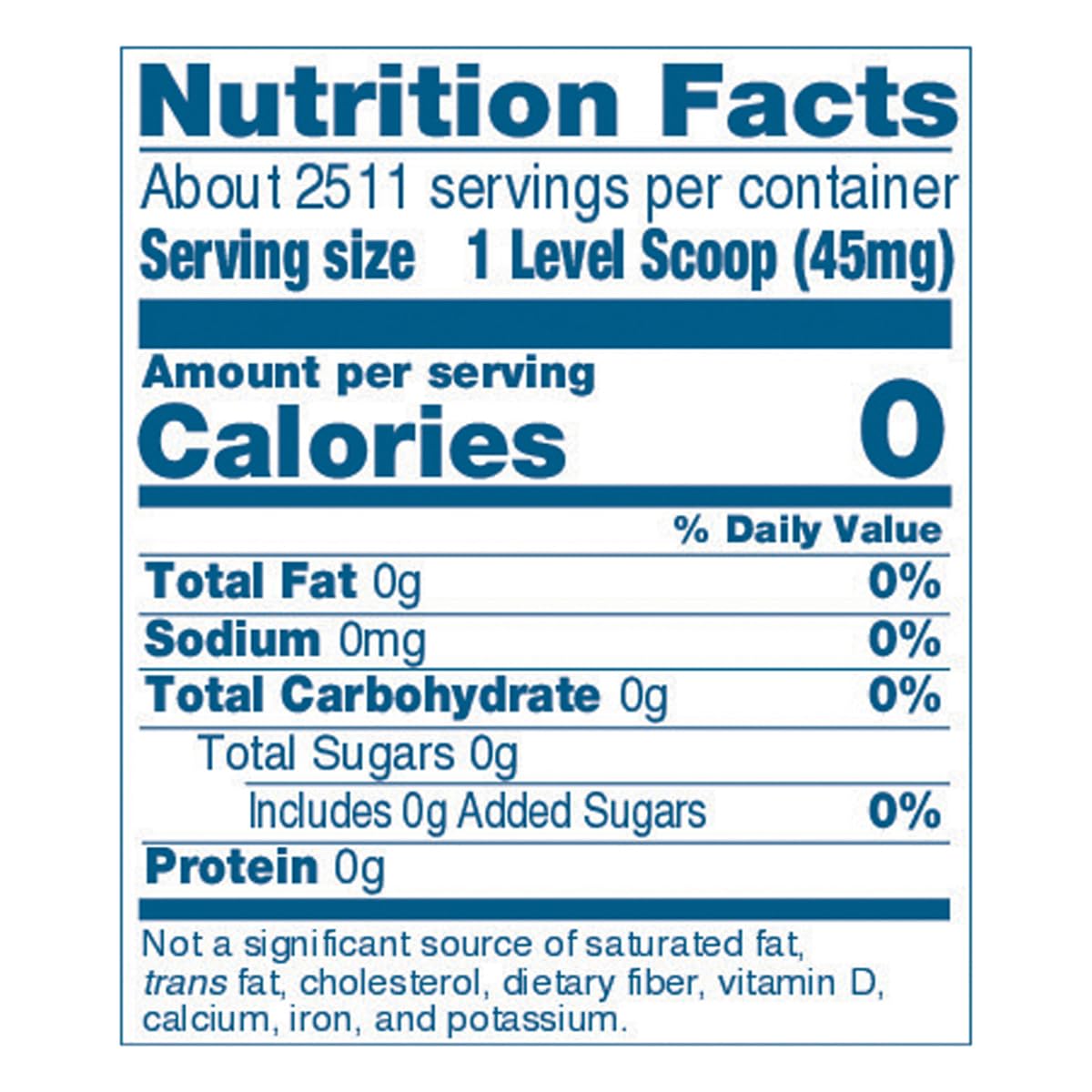 NOW Foods Organic Stevia 159g top view showing serving size