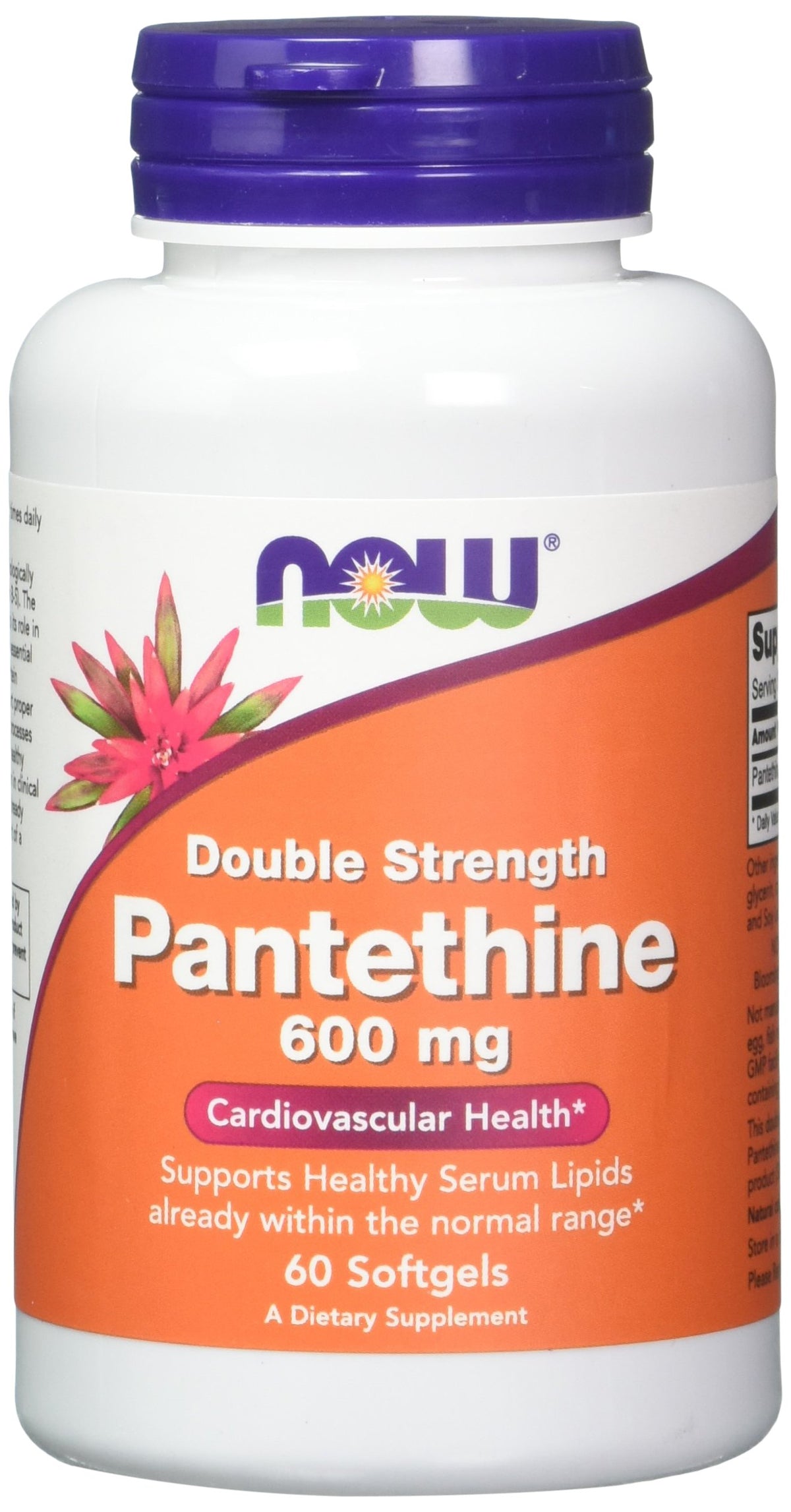 NOW Foods Pantethine Softgels 600mg front view